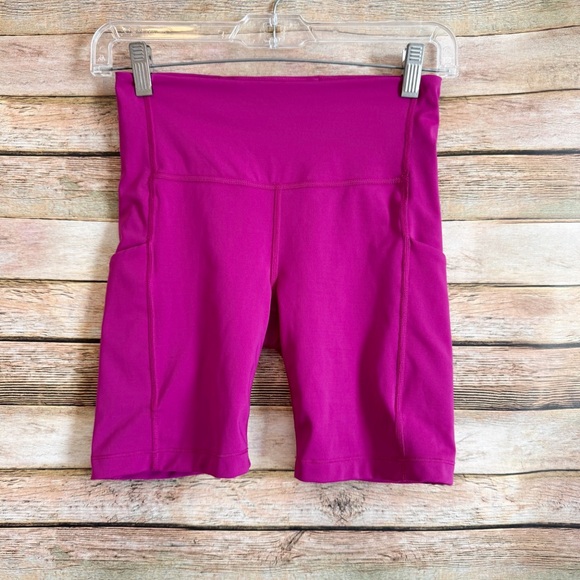Athleta Pants - Athleta Women's Magenta Pink Ulitimate Stash Pocket 7" Biker Spandex Shorts XS